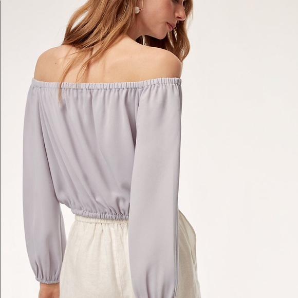 aritzia eleanora blouse lilac fog xxs - Picture 2 of 5